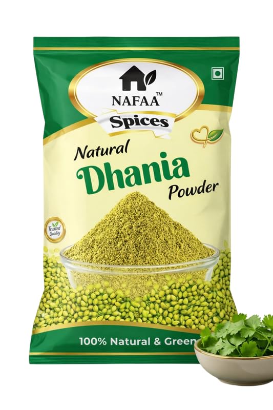 Image of NAFAA Coriander Powder | Ground Dhania Spice for Cooking Seasoning | Indian Food Preparation Coriander Masala Powder for Curry Sabzi Dal Marinade and Kitchen Spice - 400g (Pack Of 2)