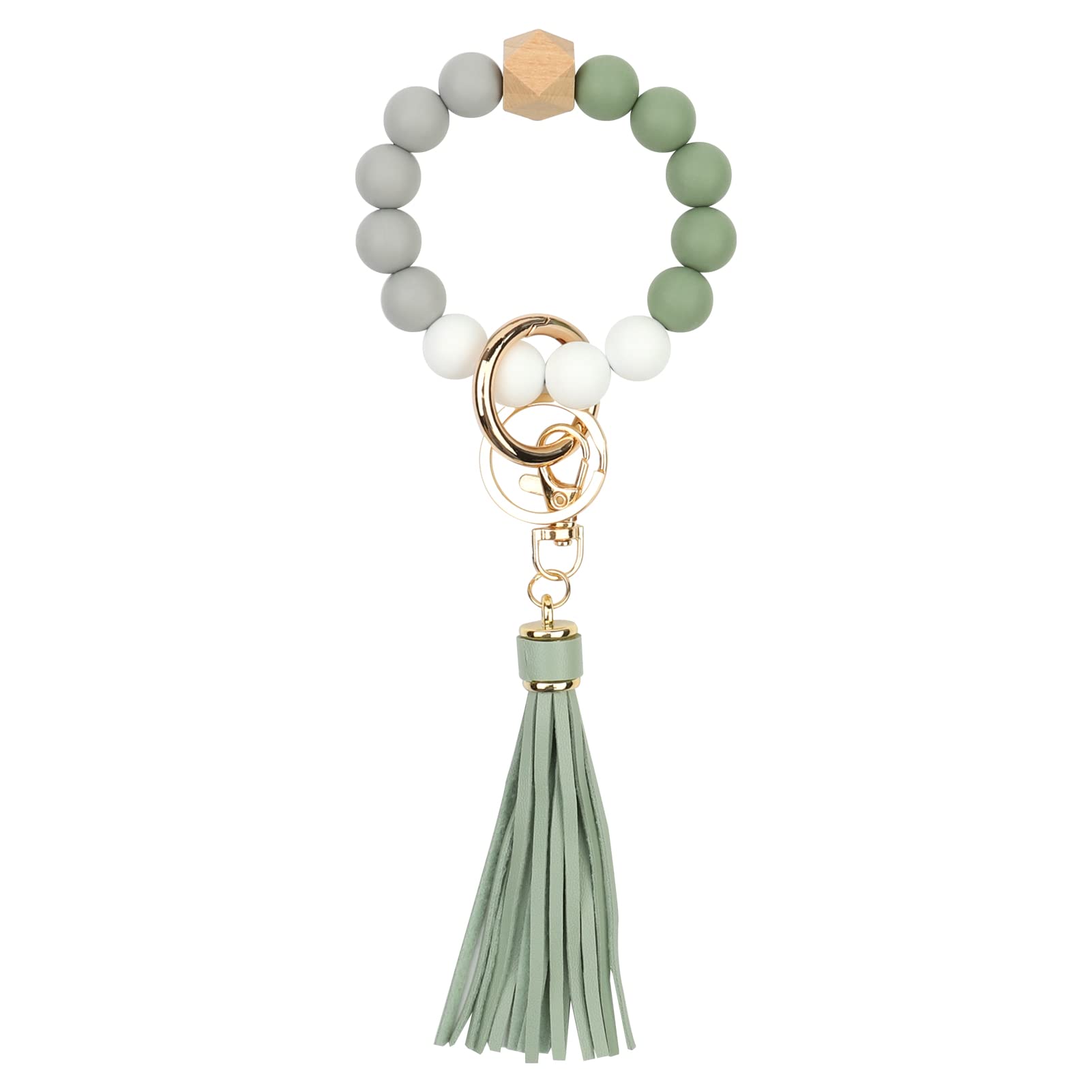 CHUQING Schlüsselanhänger Armband Autoschlüsselanhänger Perlen Schlüsselarmband Schlüsselbund auto Frau Schlüsselkette Silikonperlen Schlüsselband Kurz für Damen Frauen