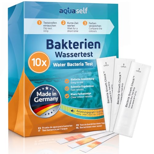 aquaself Wassertest Bakterien: Schnelltest mit Teststreifen 10 Anwendungen