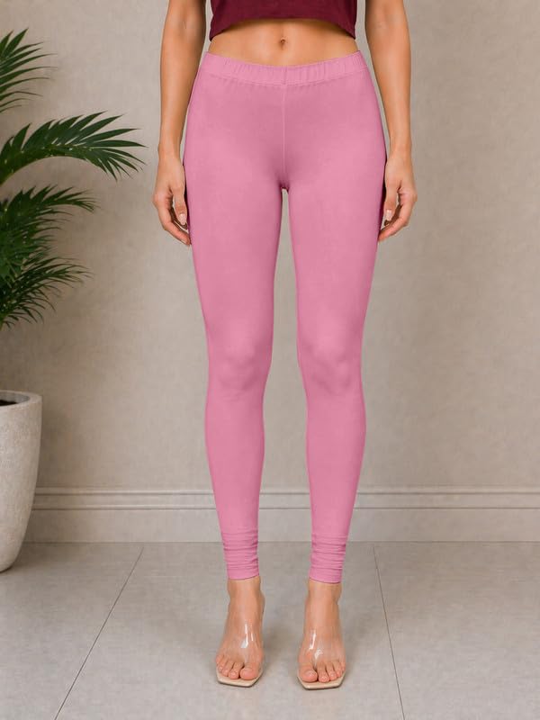 Image of TRENDMALLS Women's Microfiber Elastane Stretch Soft Churidar Length Leggings with Ultrasoft Waistband