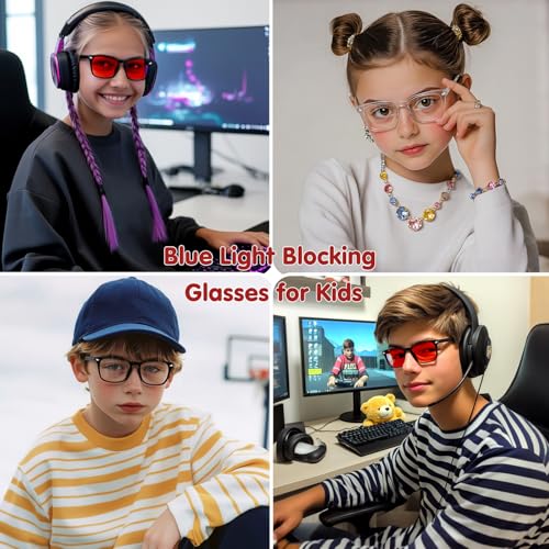 Image of Blue Light Blocking Glasses for Kids Boys Girls Computer Glasses TR90 Unbreakable Anti-Glare UV400 age 2-18 | CHEERS DEVICES Blue Light Blocking Glasses for Kids Boys Girls Computer Glasses TR90 Unbreakable Anti-Glare UV400 age 2-18