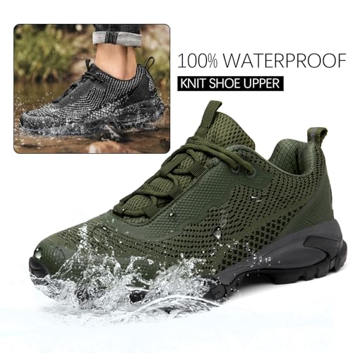Image of LEDINEY Mens Hiking Shoes Waterproof Lightweight Ankle Boots Outdoor Trekking Camping Walking Quest
