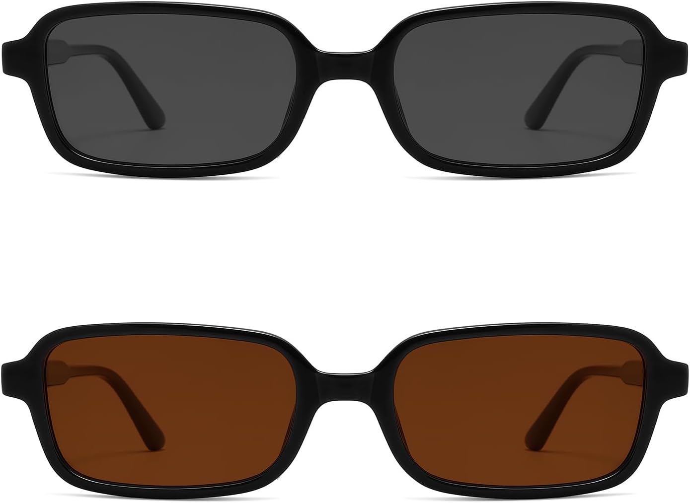 Polarized Trendy Retro Rectangle Sunglasses Womens Mens 90s Classic Vintage Sun Gla... - Image 3