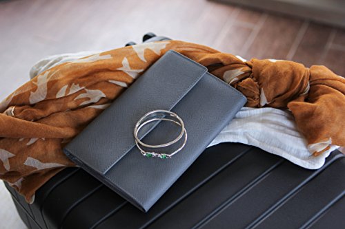 Case Elegance Saffiano Leather Travel Jewelry Case - Jewelry Organizer #TOP1