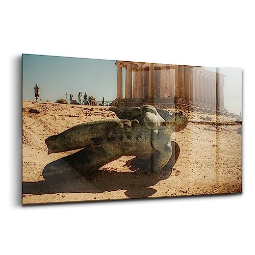 Peinture murale en verre Wallfluent Vallée des temples Sicile 140x70