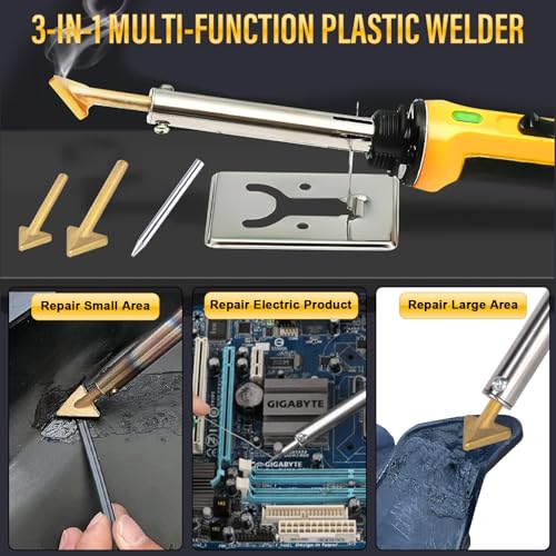 Image of 150W 3 IN 1 Plastic Welding Kit With 3-Speed Temperature Control | Professional Plastic Welder Tool With 3 Tips, 70pcs Welding Rods, Portable Plastic Weid Kit For Car Bumpe /Toys /Kayak Repairs