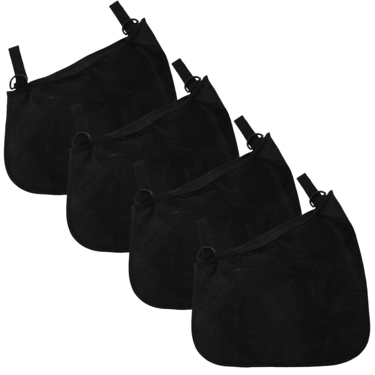 Garneck Side Sling Stroller Storage Bags 4Pcs Set, Portable Oxford Waterproof Fabric with Mesh Net, Hanging Organizer for Pram and Pushchair Use, Black