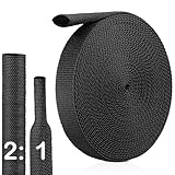 2:1 Heat Shrink Wire Loom Braided Cable Sleeves,Heat Resistant Fabric Woven Shrink Tubing Wiring Harness for Protection Automotive,Harness Cable,Cable Management (1/2"-25ft)