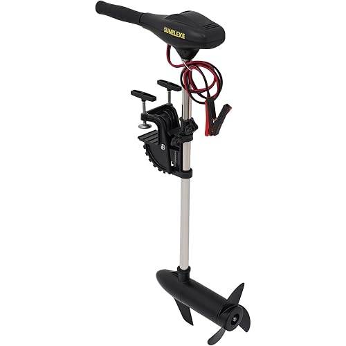 12V Brush Electric Trolling Motor,661lb Thrust Pure Copper Outboard Boat Motor,5F/3R Speed, Telescopic Handle,Adjustable Depth, Battery Monitor,for Kayak Jon Boat Fishing Inflatable Dinghy