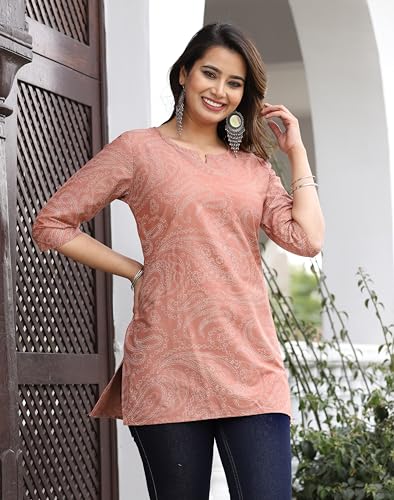 Image of Cotton Printed Short Kurti for Women