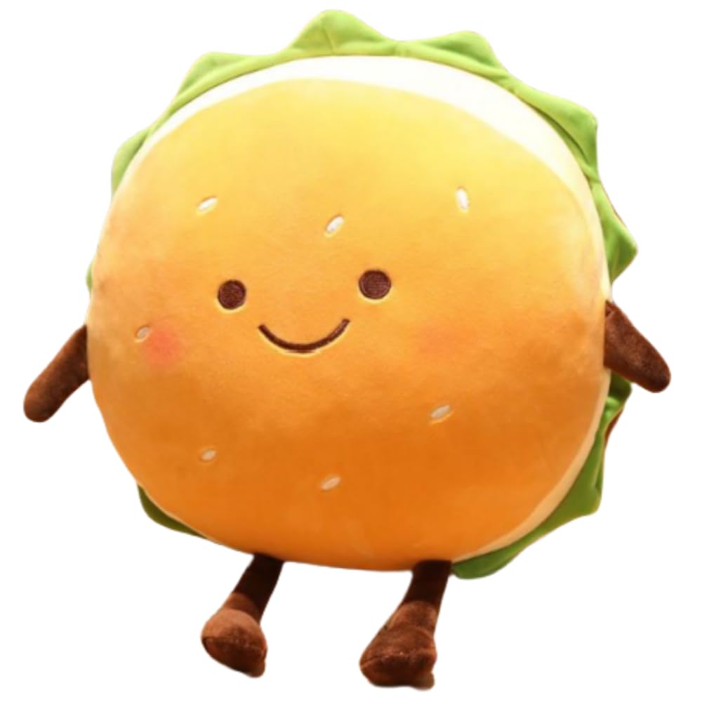 OUKEYI Hamburger Plush,Hamburger Stuffed Pillow, Food Plush Pillow with Hand Pocket - Gift for Kids Adults