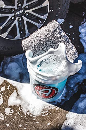 Adam's Polishes Microfiber 10” Car Wash Pad - Safe, Scratch-Free Washing for All Vehicle Surfaces - White, Grey - 10 x 10 Inches - 70/30 Microfiber & Foam - Machine Washable