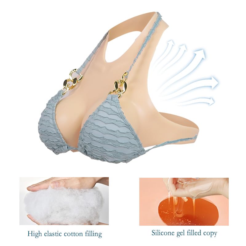 Fake Silicone Breast Plate, B Cup, White - Image 8