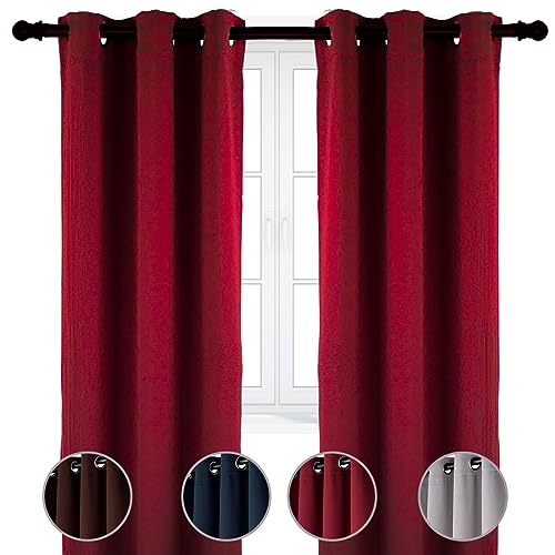 Cortinas, Home SELECTSHOP Cortinas Blackout para Recamara 2 Paneles Cortinas Opacas para Sala con Ojales, Aislamiento térmico sólido con Cortinas de Ventana de reducción de...