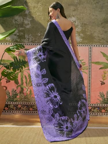 Image of SIRIL Women's Cotton Printed Saree With Unstitched Blouse Piece