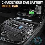 BRPOM Car Jump Starter, 3000A Peak 23800mAh (Up to 10.0L Gas or 8.0L Diesel Engine, 50 Times) 12V Auto Booster Battery Charger Jump Box with Quick Charger Smart Jump Cables - 4