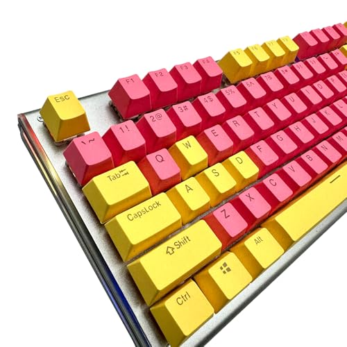 108 Aesthetic PBT Keycaps，Closed-Mouth Character Light Transmission Effect，Ergonomic, 100%,75%,65%,60% Fit All, Cherry（Includes Key Puller, Cleaning Brush, and lint-Free Cloth） (Dreamy Paste)
