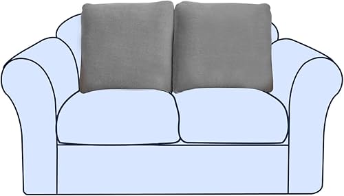 Fundas de cojín grandes para respaldo y respaldo súper elásticas para sofá de 2 cojines, fundas de cojín para respaldo de sofá, fundas de cojín con