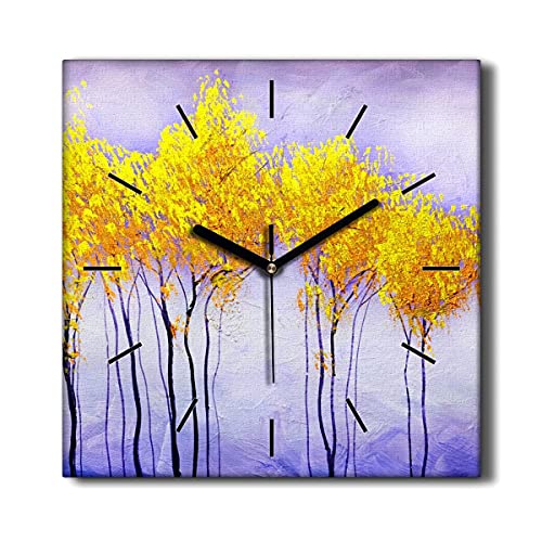 Horloge sur Toile Coloray Salon Ambiance Nature et Cocooning 30x30