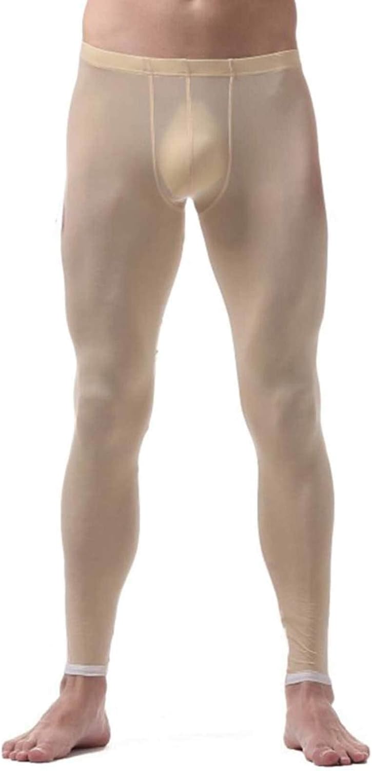 ACSUSS Men's Athletic Sports Thin Leggings Pants Long Johns Bottoms Workout Running Tights Underwear