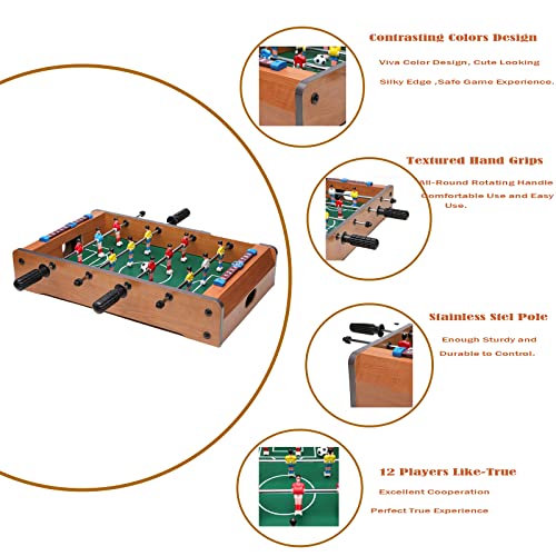 Shevshavan 20" Mini Foosball Table For Kids Table Top Wooden Hockey Game Tabletop Soccer/Foosball Game Small Foosball Table Football Table For Family Night,Travel,Birthday Gift For Kids… #TOP1