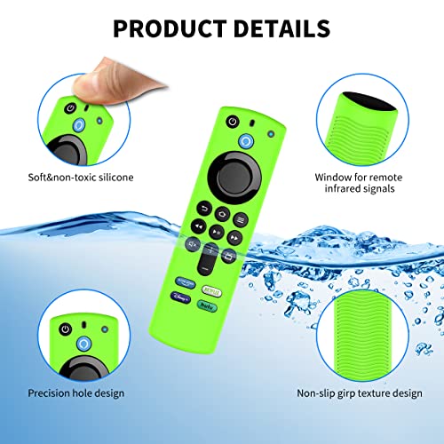 [3 Pack] Silicone Cover Case For Alexa Voice Remote 3Rd Gen 2021 Cover, Firestick Remote Cover Tv Stick 4K Max Remote Silicone Protective Case With Lanyards (Red Glowblue And Glowgreen) #TOP5