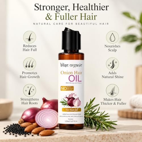 Image of Blise organic Onion hair Oil- Reduces Hair fall and Promotes Hair Growth
