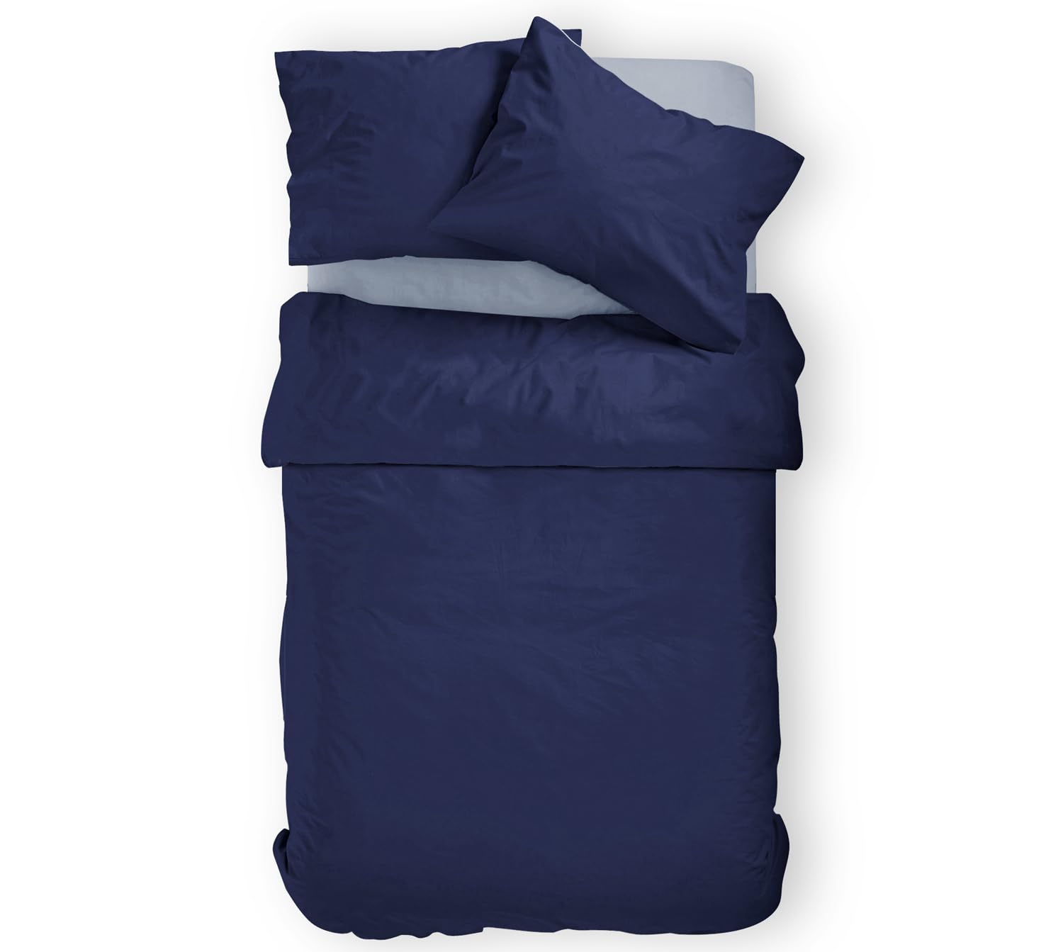 Parure de lit d'été 155 x 220 anti-transpiration en microfibre bleue à fermeture éclair