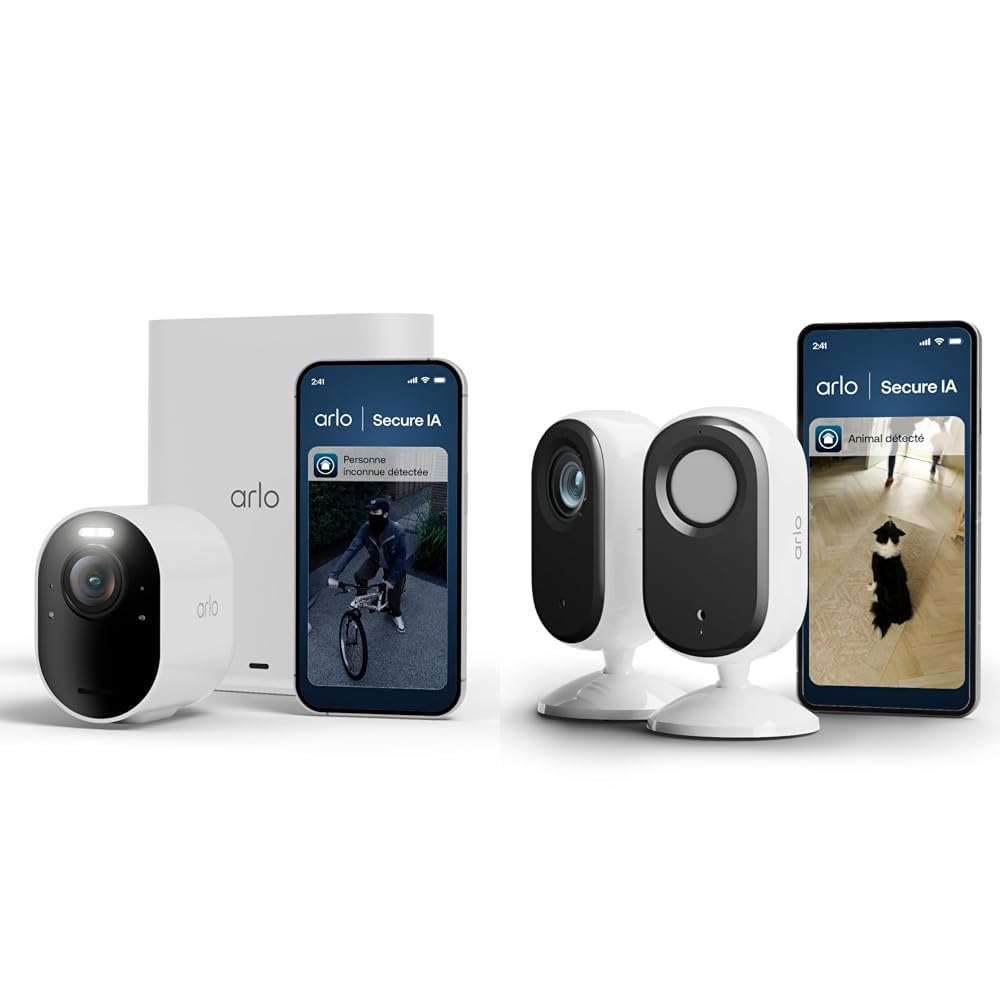 Caméra de surveillance WiFi extérieure sans fil Arlo Ultra 3 contre les intrusions de jour comme de nuit