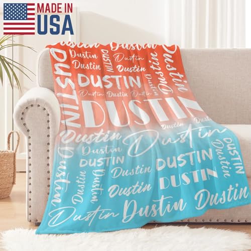 Name Blanket Personalized Name Blanket Customized Blanket with Name Text for Adult Kid Birthday Christmas Mothers Fathers Valentines Day Gift