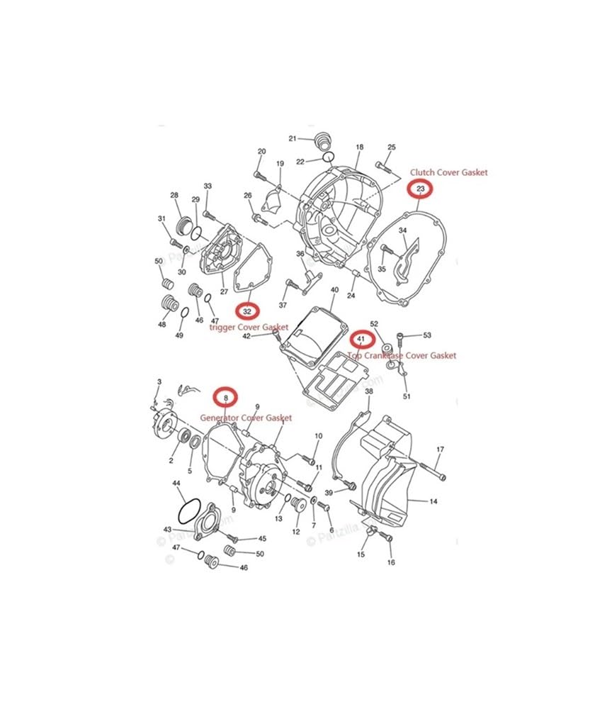 Generator Clutch Cover Oil Pump Gasket Kits Motorcycle for R1 YZFR1 2004-2008 FZ1 2006-2014(Clutch Cover Gasket)