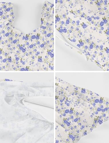 Summer Dress for Women Sun Dress Spaghetti Straps Sweetheart Neckline Ruffle Midi Chiffon Dress Backless3