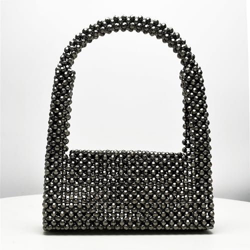 Image of Miuco Pearl Bag Clutch Purses For Women Wedding Bride Purse Sparkly Glitterl Beaded Handbag