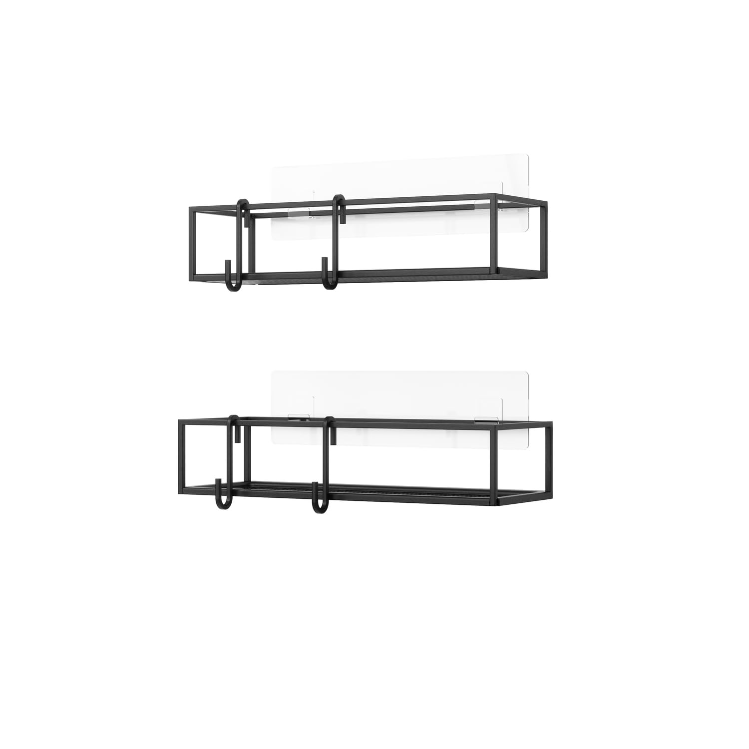 HomeStock Shower Bin Set Black - 2 Tier Bathroom Storage Caddy Organizer - Metal Wire Basket