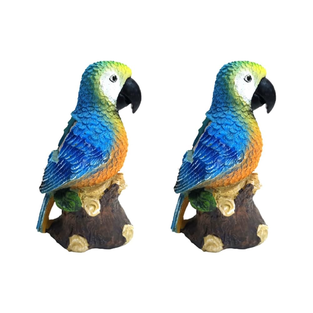 Vkyipg 2pcs Solar Lights Outdoor Solar Parrot Light Parrot Resin Craft Lawn Balcony Night Light Garden Decor Gift