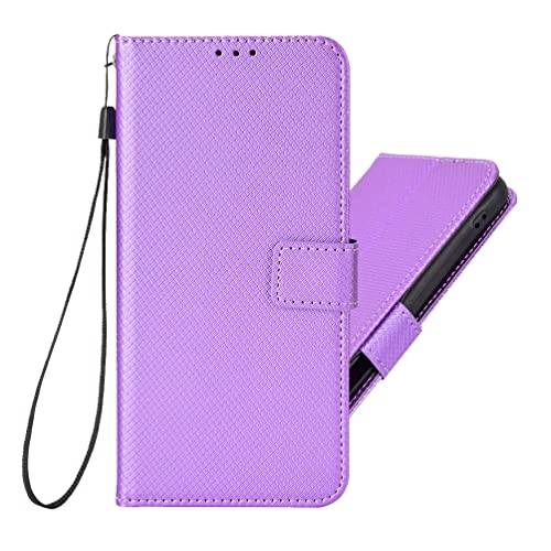 BRAND SET Cubierta Protectora para Realme C35 Funda Libro Cuero PU Flip Folio Carcasa Estilo Retro con Ranuras Tarjetas Visita y Función Soporte Case para Realme C35(Púrpura) Cover