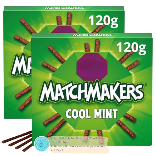 Matchmakers Cool Mint Chocolate Box 120g x2 - A Refreshing Minty Treat for Chocolate Lovers Ideal for Gifting and Sharing
