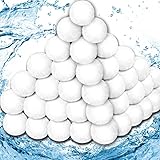 【Recyclebar und wiederverwendbar】Die Filterkugeln können gewaschen und wiederverwendet werden. Der Poolreiniger kann bei bis zu 30°C in der Waschmaschine gewaschen werden, sodass einer Mehrfachnutzung nichts im Wege steht. Sparen Sie Energie, Kosten und anderes Schwimmzubehör.