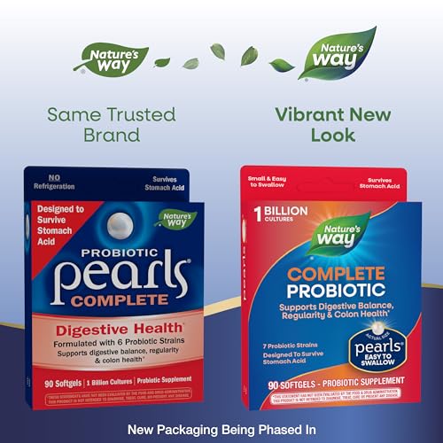Nature's Way Complete Probiotic Pearls, Supports Digestive Balance*, 1 Billion Live Cultures, Supplement for Men and Women, No Refrigeration Required, 90 softgels (Packaging May Vary) - Image 3