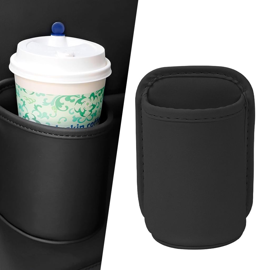 STHIRA® Car Cup Holder Utility Car Accessory, Fashion PU Storage Pouch with Back Clip, Clip-on Removable Car Cup Holder Trash Bin for Car Door, Backseat, 11x15cm-image-9