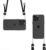 Vista 17 de Funda transparente para iPhone 13 Pro Max con correa cruzada ajustable desmontable, ajuste delgado, funda protectora a prueba de golpes con cordón