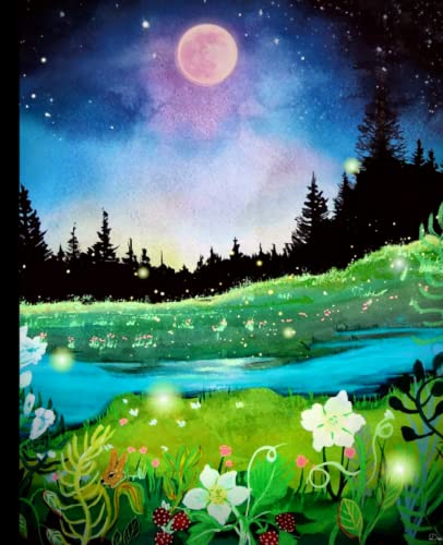 Bullet Dot Paper Bujo Notebook : Strawberry Moon | Night