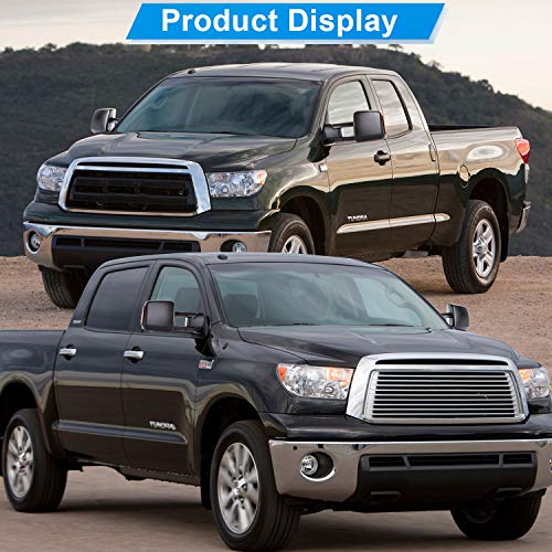 Eccpp Passenger Left Driver Right Tow Mirrors Pair Set Side Led Signal Power Heated Manual Telescoping Black Towing Mirrors Replaceme Fit 2007-2016 For Toyota For Tundra (Pair Set) (A Pair) #TOP6