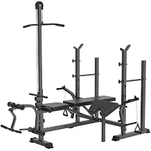 Full Body Exercise Weightlifting Bed Adjustable Olympic Weight Bench with Leg Developer and Squat Rack Lifting Machine Fitness Equipment Squat Rack B