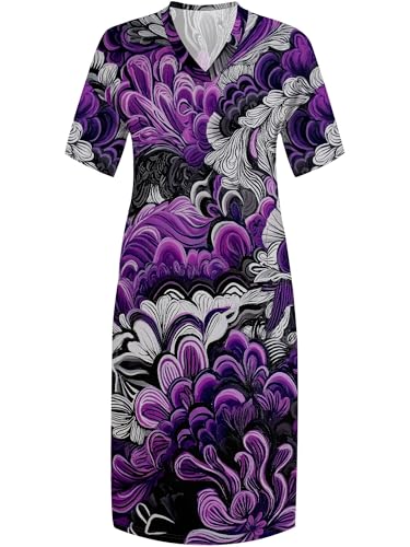Image of SUZONANA Plus Size Dresses for Curvy Women African Print American Dress Summer Outfits Casual Loose with Pocket