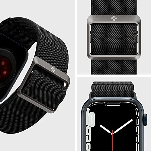Image of Spigen Lite Fit Strap Band for Apple Watch Ultra 3 /2 /1(49mm), Series 11 /10(46mm), Series 9 /8 /7(45mm), SE3 /SE2 /SE /Series6 /5 /4(44mm), 3 /2 /1(42mm), Featherlight&Breathable Mesh - Black