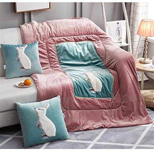 Coussin câlin lapin 2 en 1 pour soulager la fatigue et le froid en voyage - 2