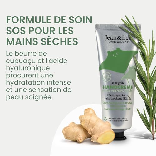 Crème pour les mains Jean & Len au romarin et gingembre hydratante lot de 6 x 75 ml