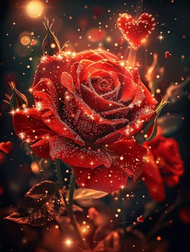 Peinture diamant adulte 5D fleurs de roses pour une décoration murale de salon chaleureuse