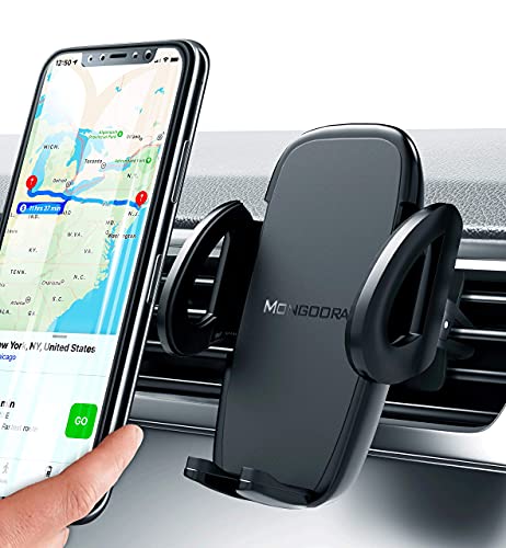 Universal Air Vent Car Phone Mount Holder - Updated Version by Mongoora - for Any Smartphone - Car Cell Phone Holder - Vent Phone Holder - Car Vent Mount - Air Vent Mount Holder - for Women Men